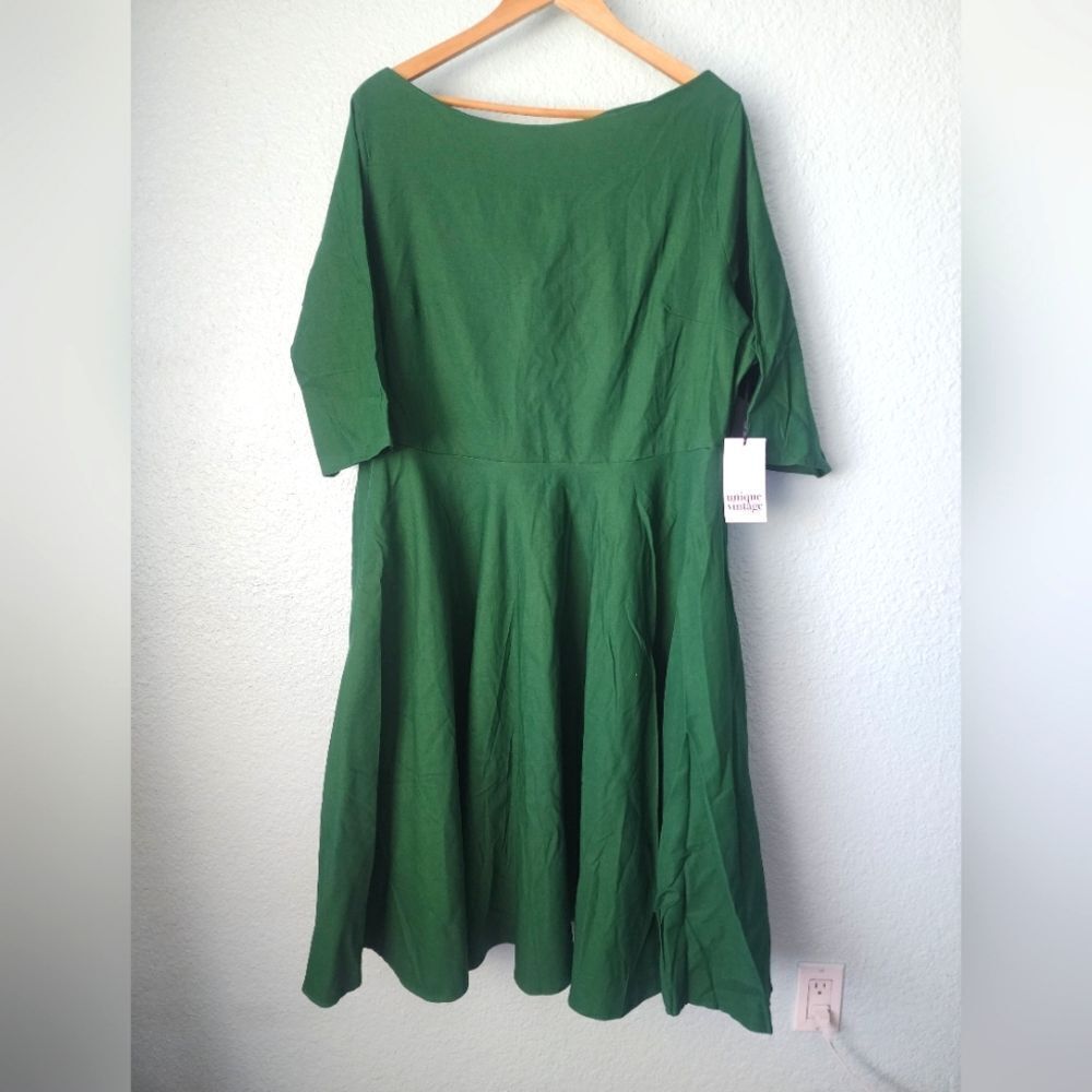 Green Women's Fit & Flare Dress